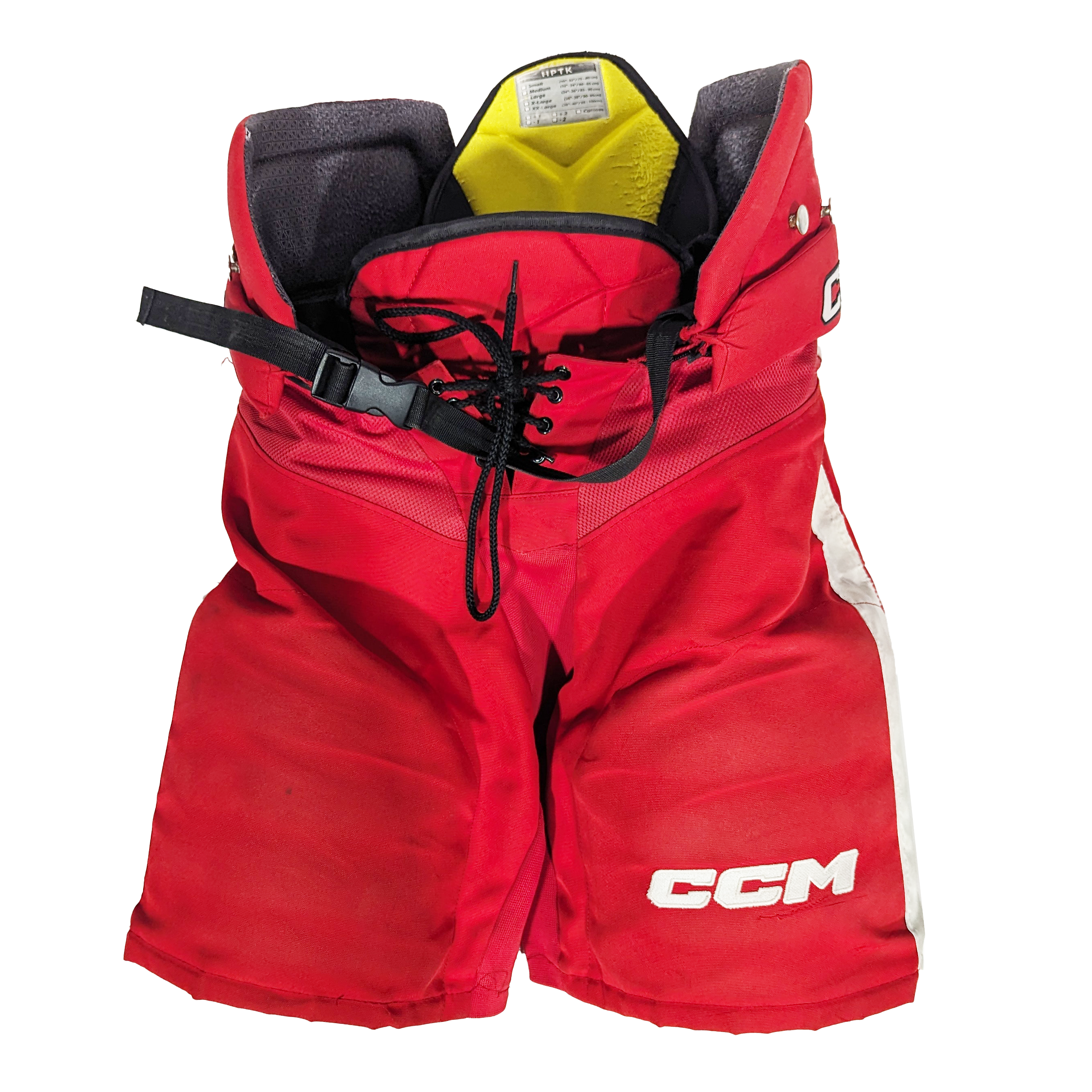 HPTK - Pantalon de hockey Pro Stock d'occasion de la Ligue de hockey de l'Ontario (rouge/blanc)